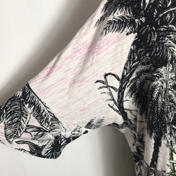 🌻 3/25 🌻 NWOT CJ Banks Paradise Palms Blouse - Picture 5 of 7